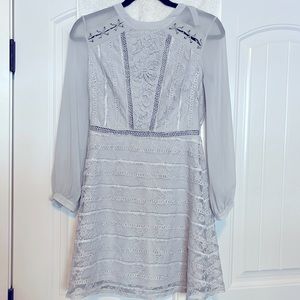 TopShop grey lace and chiffon inspired dress